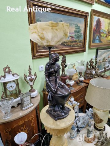 Прекрасна голяма антикварна холандска фигурална настолна лампа , снимка 5 - Антикварни и старинни предмети - 45218899
