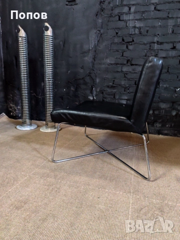 Нископрофилен черен стол, снимка 6 - Столове - 52356060