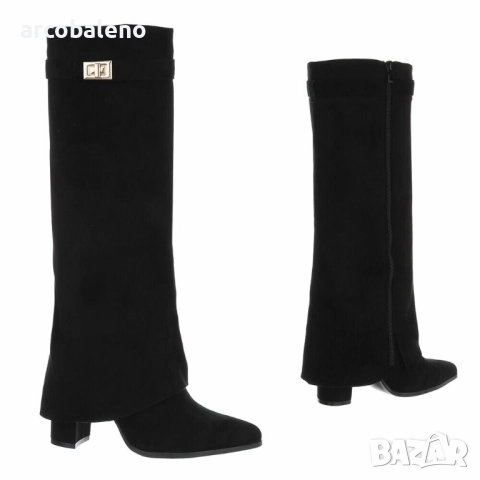 Дамски велурени ботуши на висок ток, 4цвята , снимка 13 - Дамски ботуши - 51926045
