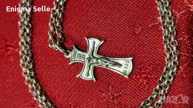 Сребърен синджир с висулка кръст 7,30 гр , снимка 3 - Колиета, медальони, синджири - 52515247