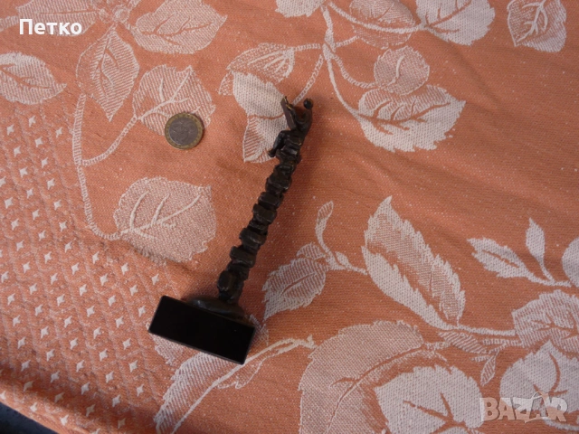 Стара бронзова статуетка пластика, снимка 7 - Антикварни и старинни предмети - 53129261