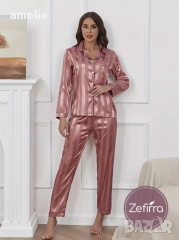 🌠Елегантна пижама с дълъг ръкав 🪶Zefirra Stripe Me🪶