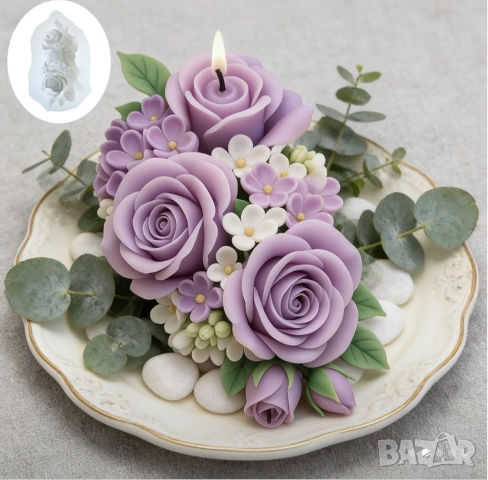 Молд рози букет 