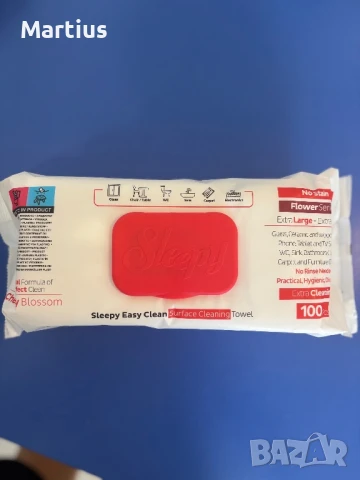 🧽 Sleepy Easy Clean – Мокри кърпи за почистване на повърхности – 100 броя