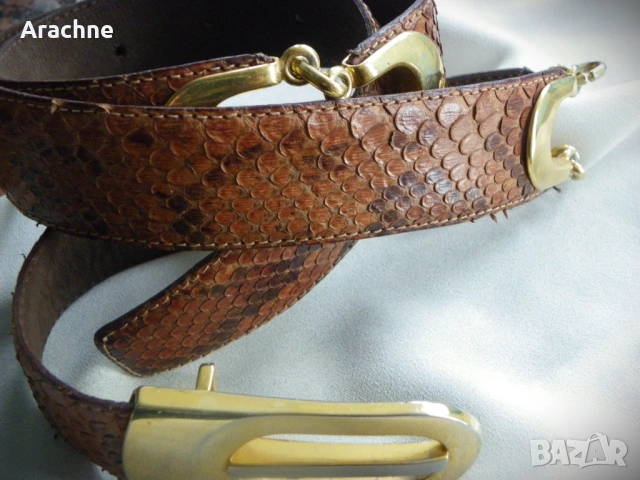 Дамски колан от кожа на бирмански питон, снимка 5 - Колани - 44294192