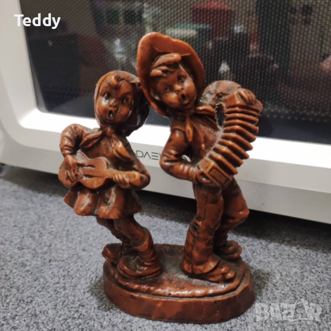 Винтидж восъчна фигурка "Музиканти", ръчно изработена, Германия, снимка 2 - Колекции - 52297927