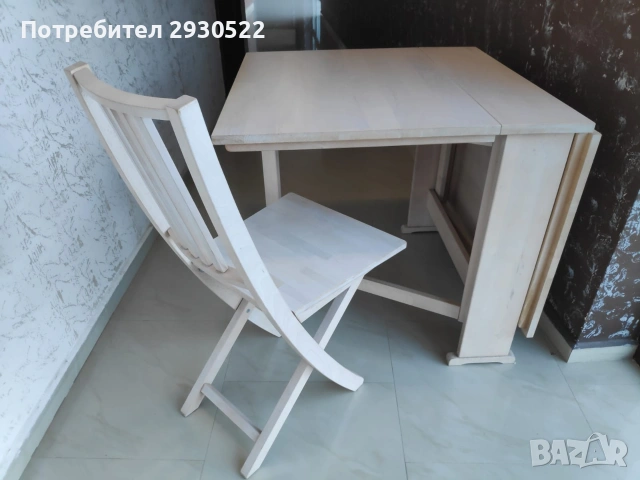 Бели масивни столове сгъваеми 4 бр., снимка 5 - Столове - 53595700