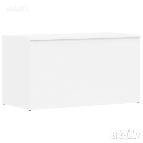 vidaXL Сандък за съхранение, бял, 84x42x46 см, инженерна дървесина(SKU:803056), снимка 2 - Други - 48623628