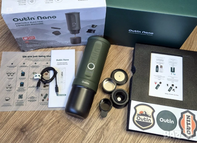 Преносима електрическа еспресо машина Outin Nano –  (Forest Green), снимка 2 - Кафемашини - 53855180