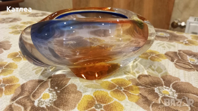 Пепелник чешко стъкло 