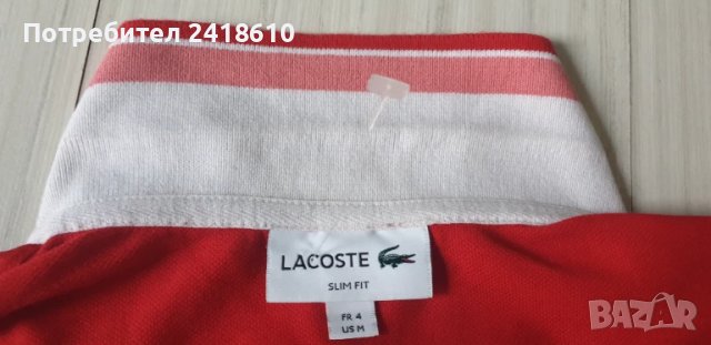 Lacoste Slim Fit Pique Cotton Mens Size 4 - M  НОВО! ОРИГИНАЛ! Мъжка Тениска!, снимка 16 - Тениски - 50991624