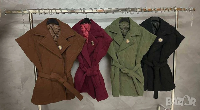 Елек със свободна кройка и брошка  , снимка 3 - Елеци - 51765938