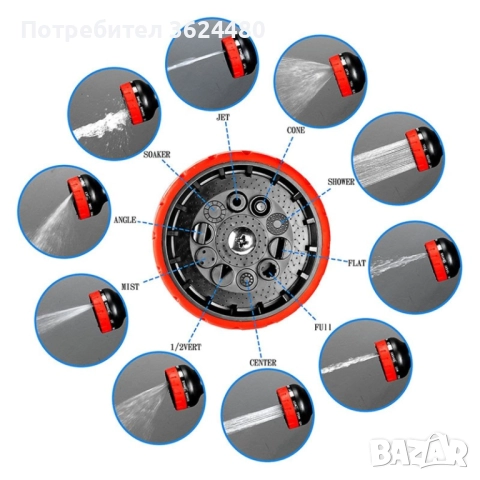 Комплект маркуч и пръскачка 4515, снимка 4 - Напояване - 52648257