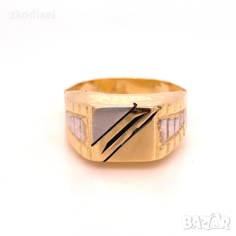 Златен мъжки пръстен 4,40гр. размер:67 14кр. проба:585 модел:34387-1
