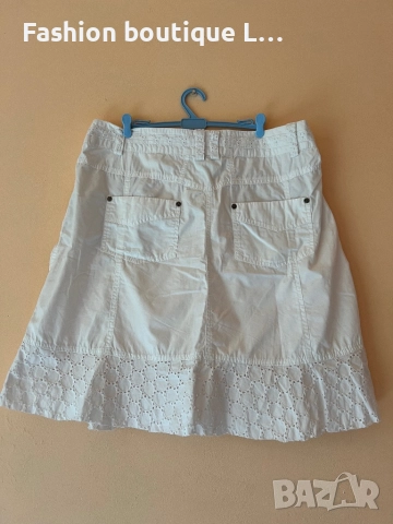 Бяла пола с джобове 40 размер 100% памук 🤍, снимка 5 - Поли - 51846084