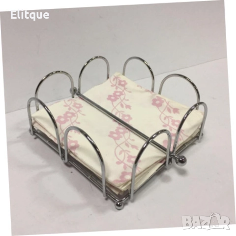 Луксозен метален салфетник в сребристо, ‎18,5 x 1 x 7,62 cm, снимка 11 - Други стоки за дома - 52901370