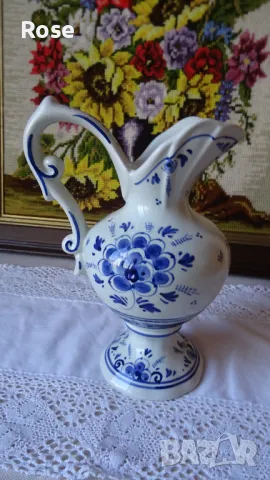 Кани- вази стил Арт Деко delft blue Нolland hand painted                                            , снимка 12 - Вази - 46987468