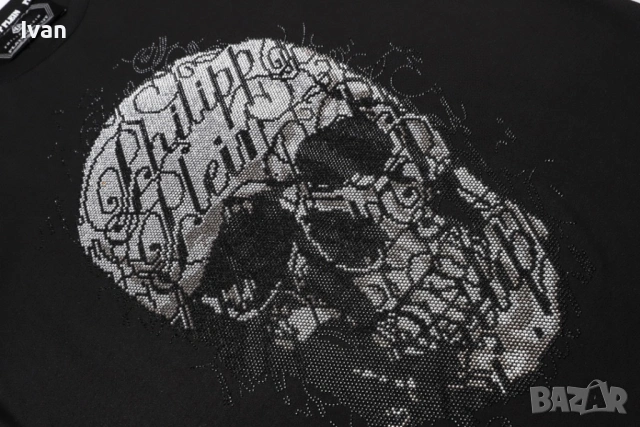  Philipp Plein Skull Coursive-embellished T-shirt, снимка 2 - Тениски - 54293435