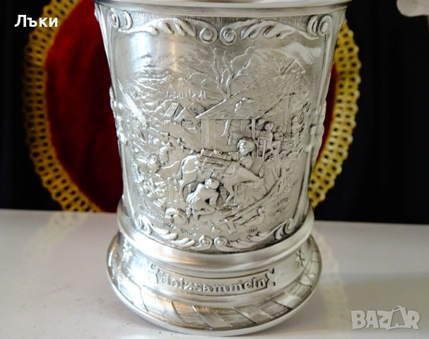 Калаена халба,чаша с Гроздобер,Дърводобив,Стригане на овце. , снимка 10 - Антикварни и старинни предмети - 52216078