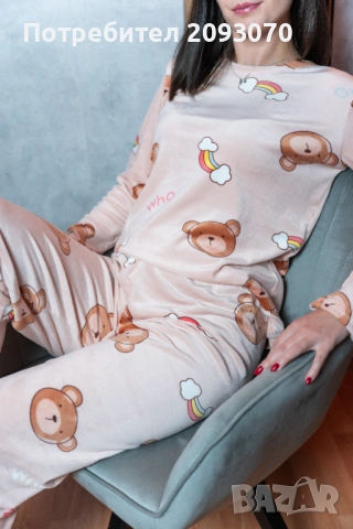 Дамска пижама от кадифе, снимка 5 - Пижами - 50970915