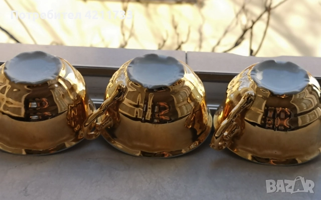 3 прекрасни чаши за кафе, чай с позлата НОВО