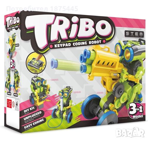Програмируем детски робот Tribo, Комплект за сглобяване, 8+ г