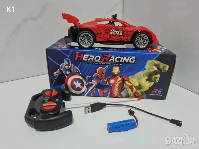 Кола с Радиоконтрол Спайдърмен/Хълк с презареждаща се батерия, Spiderman/Hulk rc/car, снимка 3 - Коли, камиони, мотори, писти - 54193118
