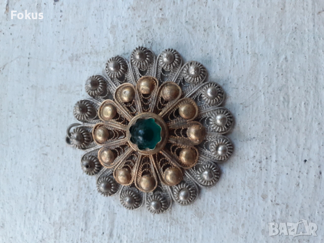 Възрожденски сребърен накит сачан живачна позлата