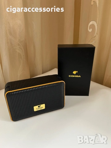 Преносим COHIBA хумидор за пури с дигитален хигрометър, снимка 5 - Табакери - 53382888