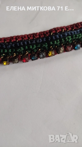 Масивно колие на ZARA с цветни кристали и ръчно изплетена яка върху метална основа, снимка 11 - Колиета, медальони, синджири - 53419537