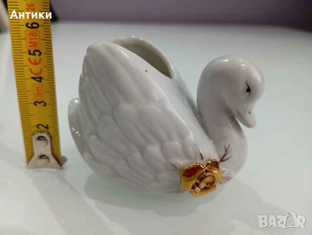 Стара порцеланова фигура с Лебед , снимка 14 - Колекции - 52661726