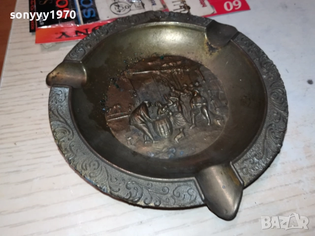 ПЕПЕЛНИК-МЕД/МЕСИНГ-ВНОС SWEDEN 2408251043LCHERY, снимка 7 - Антикварни и старинни предмети - 51470787