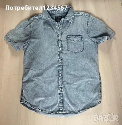 Мъжка риза с къс ръкав denim, снимка 1