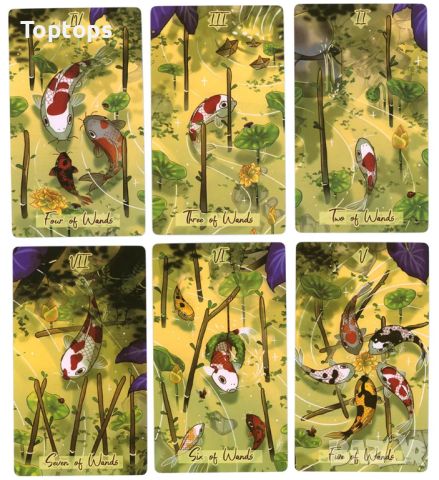 Таро карти 7х12см: Seasonal Fox Tarot & Wild Child Tarot & Nishikigoi Tarot, снимка 9 - Карти за игра - 45399685
