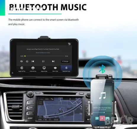 Универсална мултимедия Camecho, екран 7 инча, Apple Carplay / Android Auto Smart Player, Aux AV IN , снимка 3 - Аксесоари и консумативи - 48349523