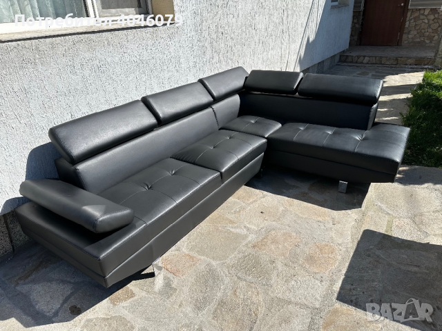 Нов кожен диван от две части, снимка 4 - Дивани и мека мебел - 44985973