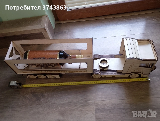 Дървен камион за бутилка , снимка 3 - Декорация за дома - 54162599