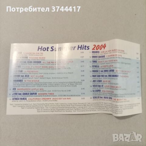 Оригинална аудио касета Hot Sammer Hits 2004, снимка 7 - Аудио касети - 45402662