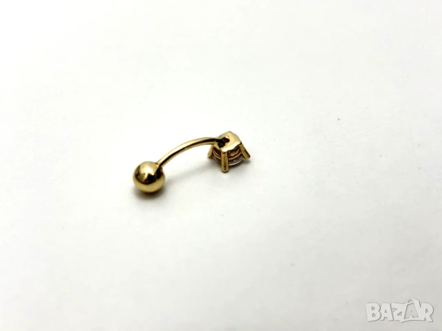 Златна обеца за пъп- 1,07 грама, 14К (проба 585), снимка 5 - Обеци - 54055063