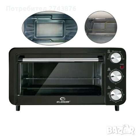 Мини Фурна EK-11MO, 11 Литра, Таймер 0-60 мин., 230 градуса максимална температура, 800W , снимка 3 - Печки, фурни - 51200434