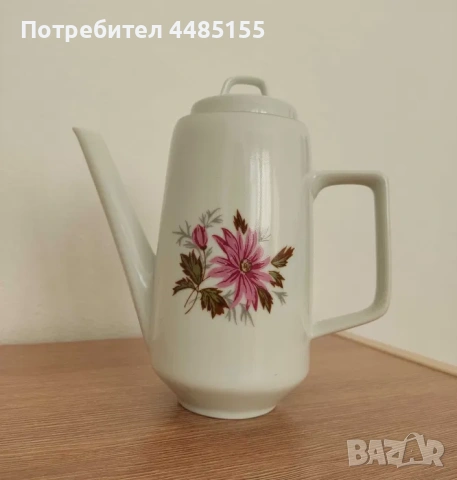 Кана с капак, български порцелан, ретро