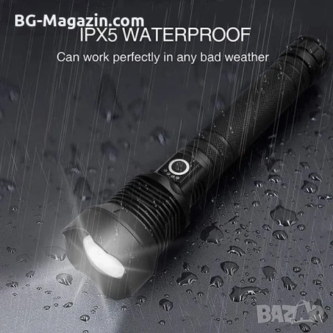 Професионален тактически акумулаторен фенер LED прожектор за лов риболов къмпинг работа аварии, снимка 10 - Къмпинг осветление - 51027590