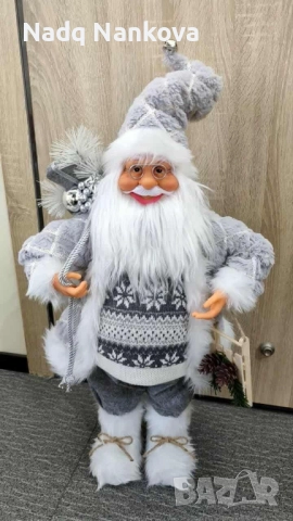 🎅Декоративен Дядо Коледа в сиво🎅  , снимка 1