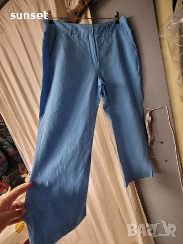 ЛЕНЕН син панталон- 46/48 размер , снимка 1 - Панталони - 46430649