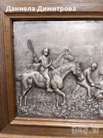 Релефна калаена картина, снимка 3 - Антикварни и старинни предмети - 54205511