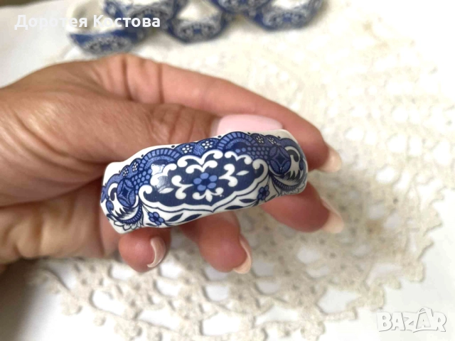 Красиви пръстени от костен порцелан от Англия, снимка 5 - Антикварни и старинни предмети - 51883568