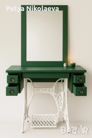 Дамски тоалетки с огледало SINGER, снимка 3 - Тоалетки - 52577671