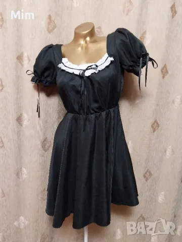 S/M Черна рокля с бяла престилка / камериерка /, снимка 3 - Рокли - 49913430