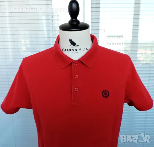 Henri Lloyd Mens Casual Short Sleeve Red Polo Shirt Cotton Size L, снимка 3 - Тениски - 47091418