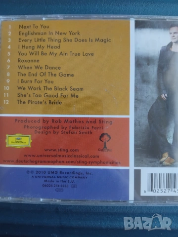 Sting ‎– Symphonicities - оригинален диск музика, снимка 2 - CD дискове - 54101504